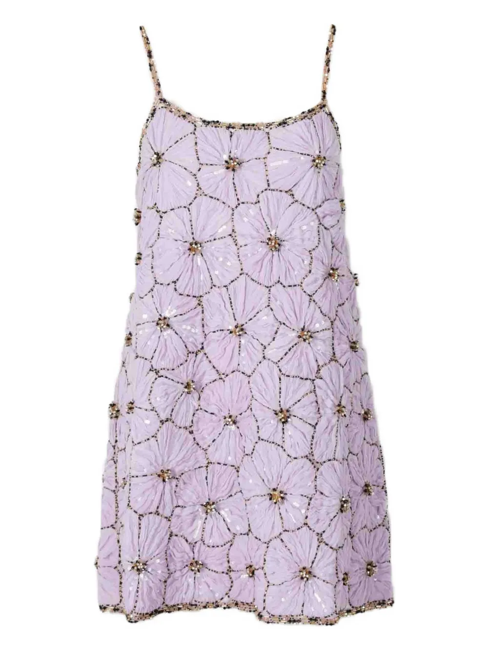 La Doublej Sequin-embellished Mini Dress In Purple