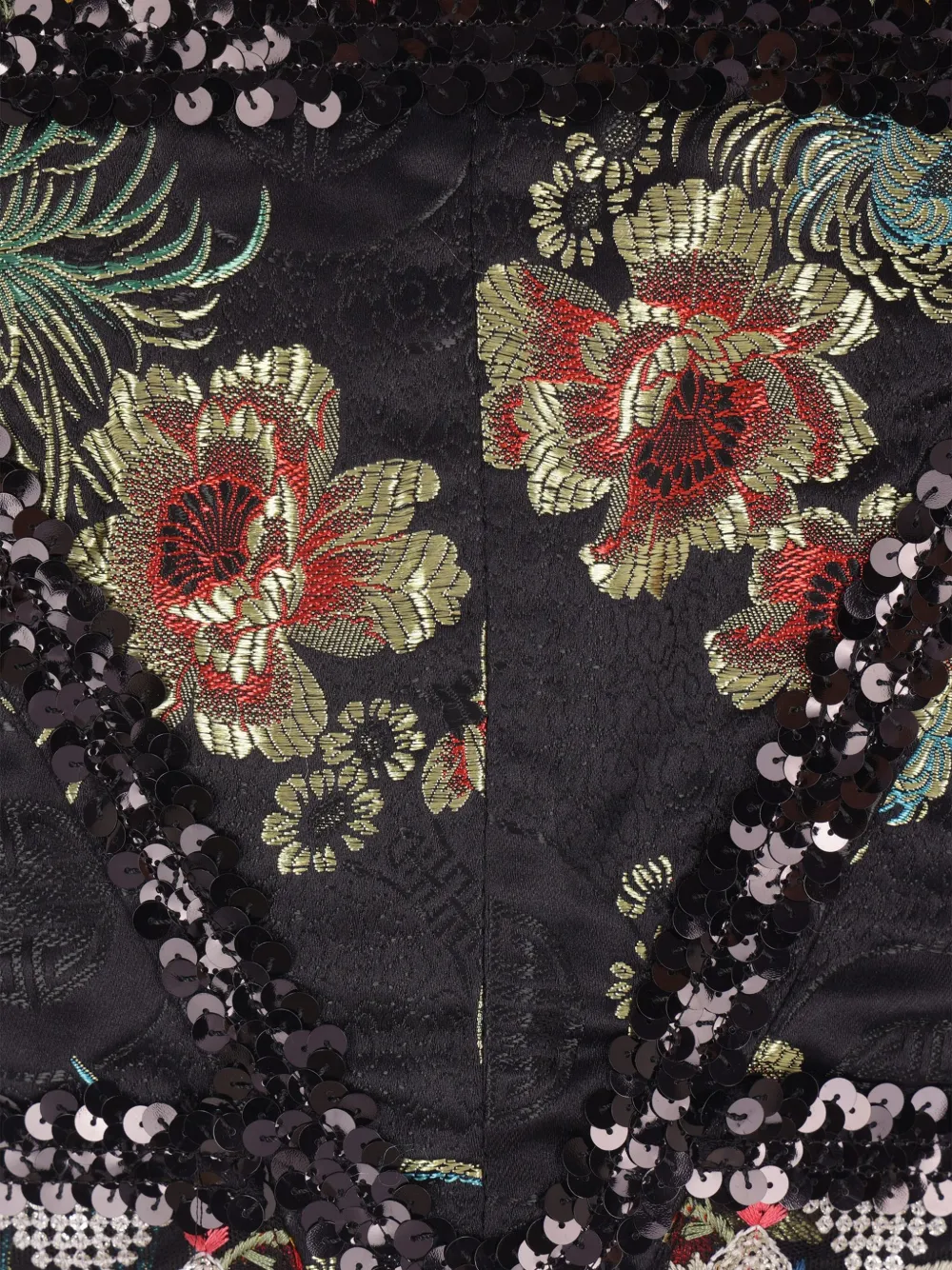 Comme Des Garçons Tao Floral Embroidered Sequin Gilet In Black
