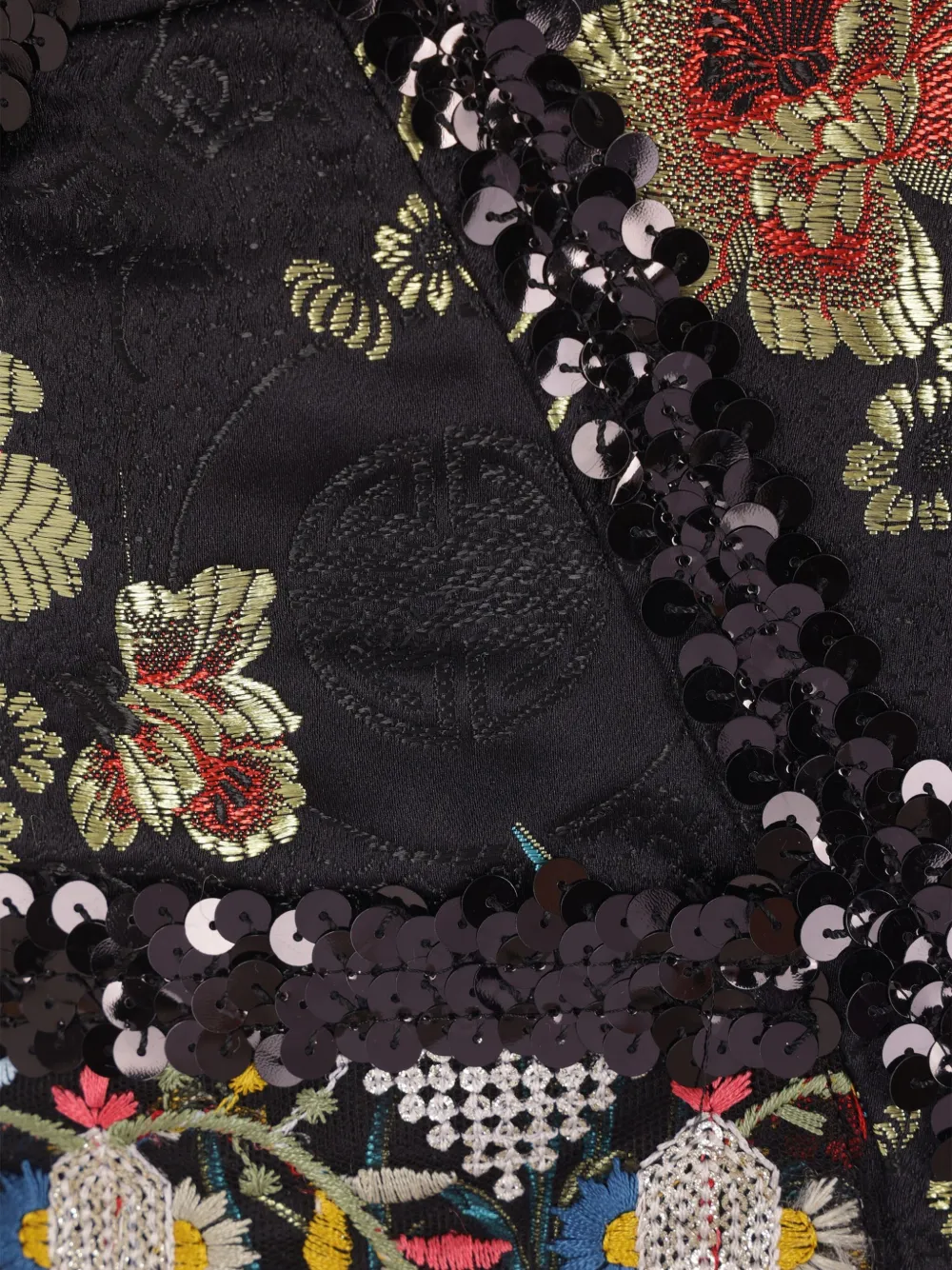 Comme Des Garçons Tao Floral Embroidered Sequin Gilet In Black