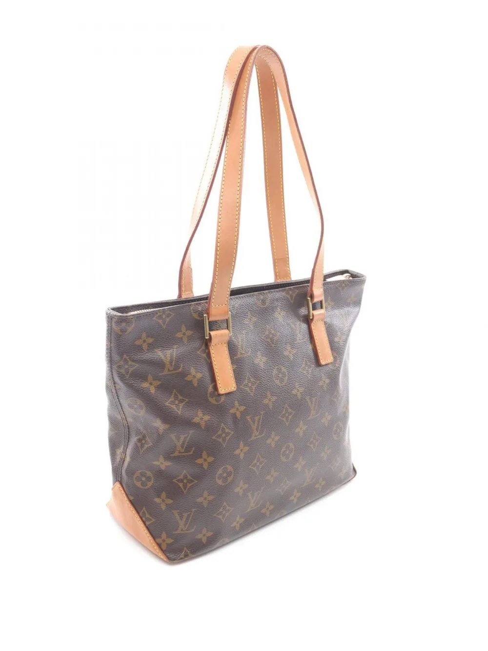 Pre-owned Louis Vuitton 2002 Monogram Cabas Piano Tote Bag In Brown