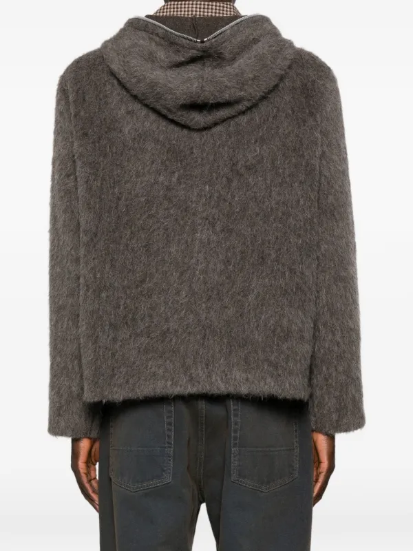 OUR LEGACY hairy-texture zip-up Hoodie | Grey | FARFETCH GE