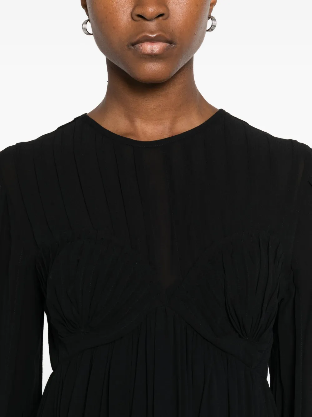 Farm Rio Pleated Midi Dress In Black