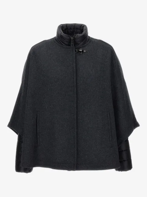 Fay hook-fastening wool cape