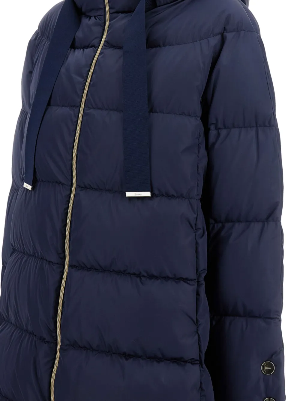 Herno Donsjas met capuchon en A-vorm Blauw