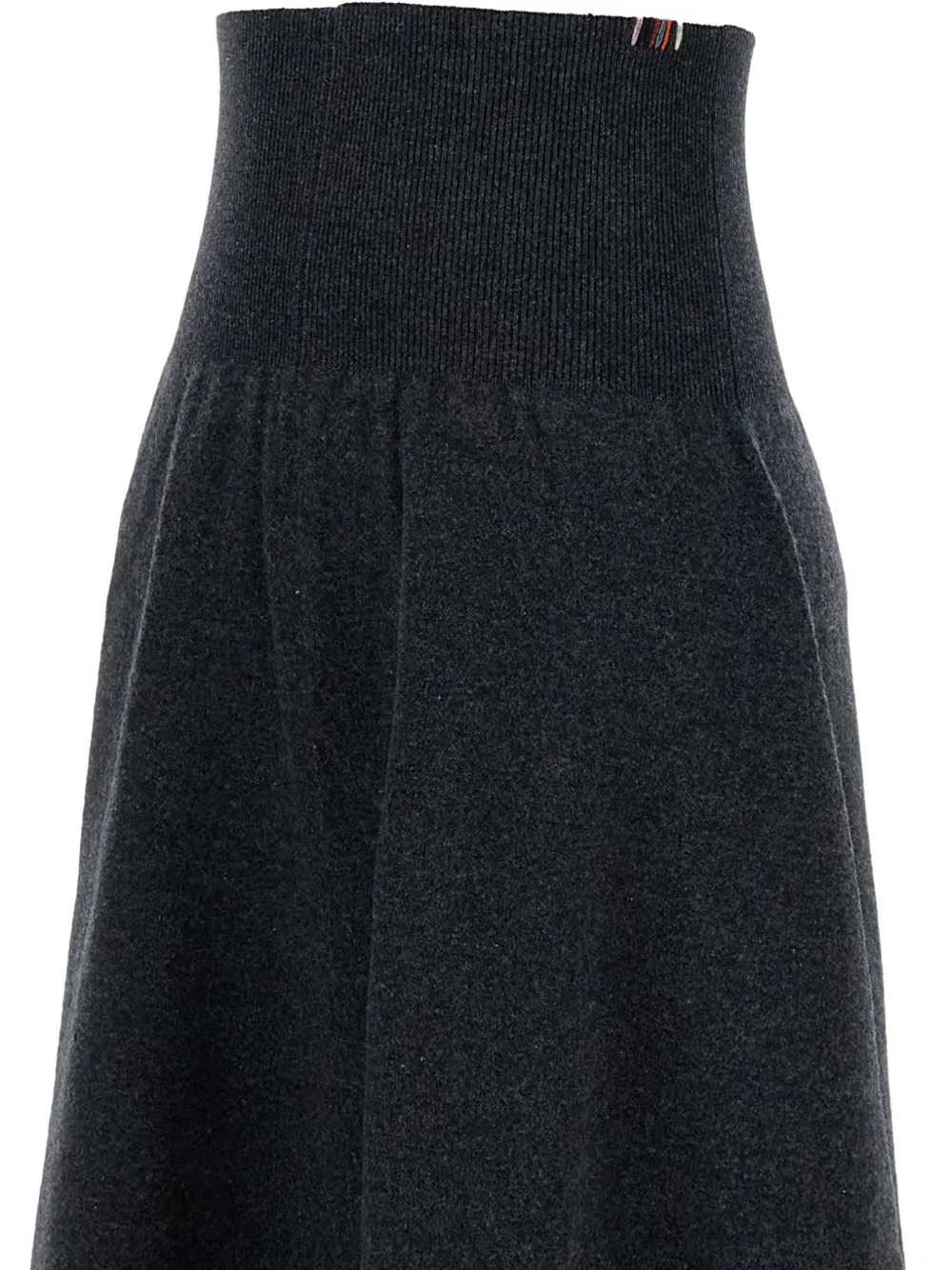 Extreme Cashmere Ribbed-waist A-line Skirt In Black
