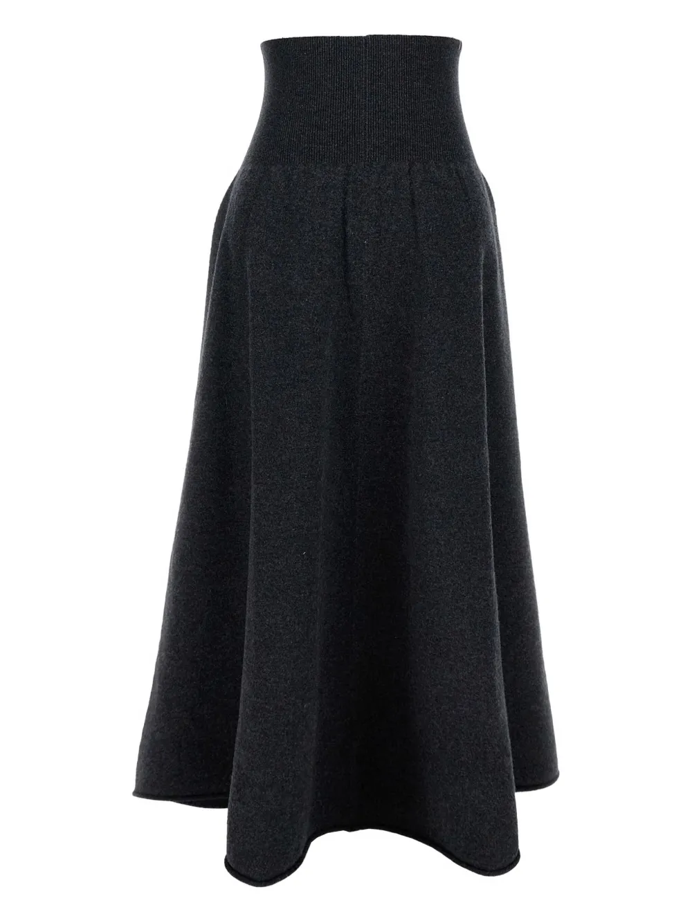 Extreme Cashmere Ribbed-waist A-line Skirt In Black