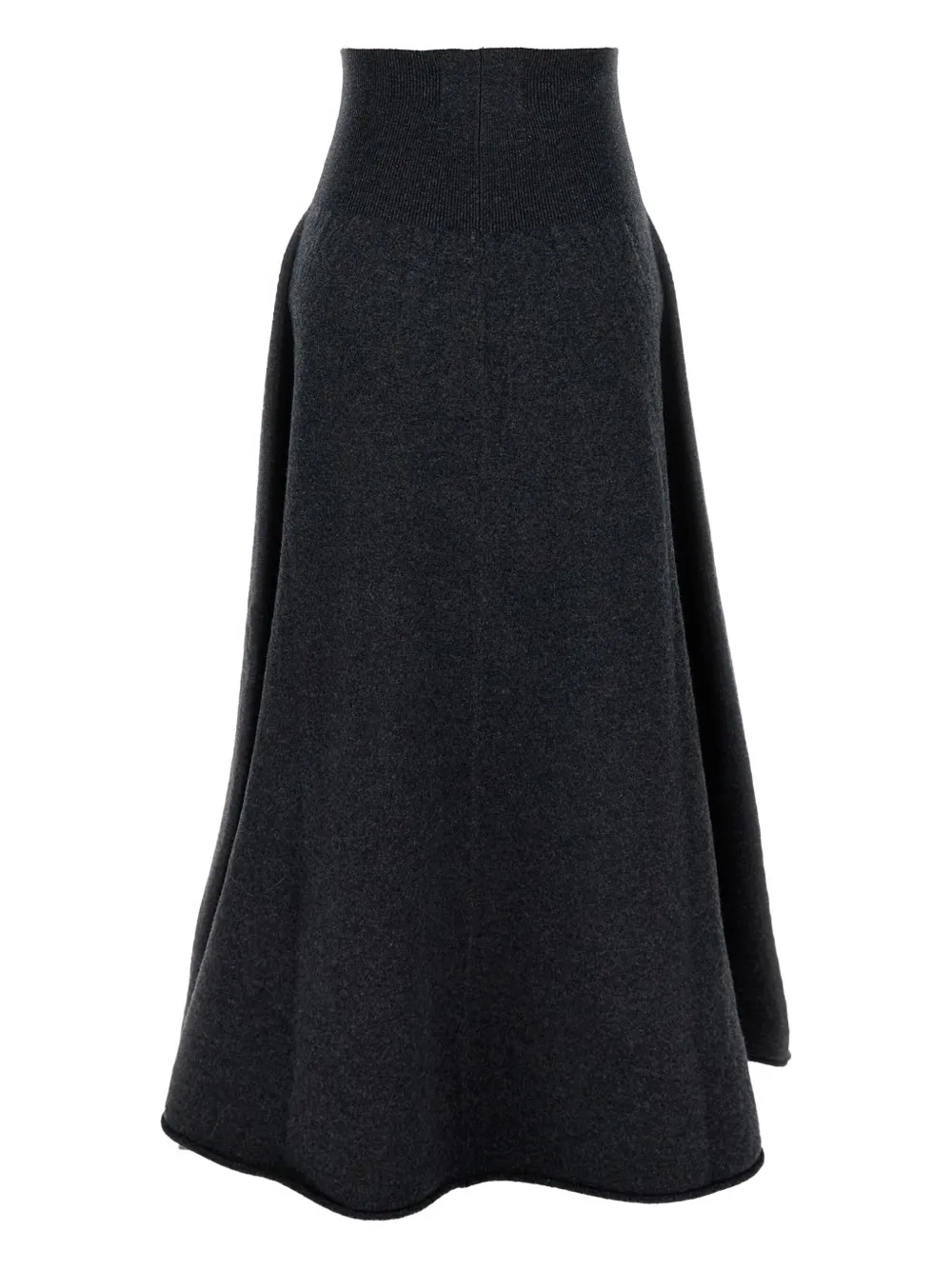 Extreme Cashmere Ribbed-waist A-line Skirt In Black