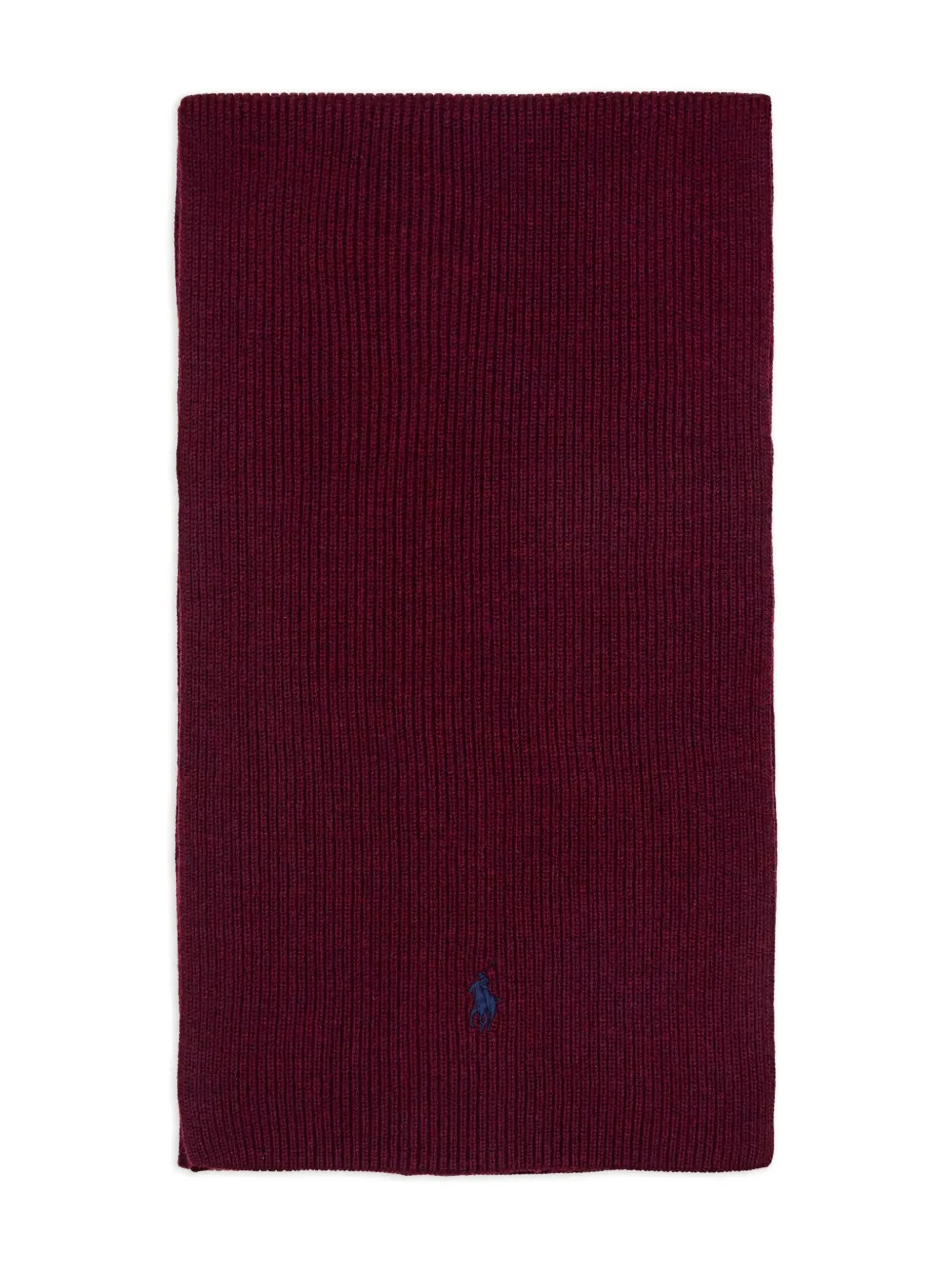 Polo Ralph Lauren ribbed logo-embroidered wool scarf | Red | Image 1