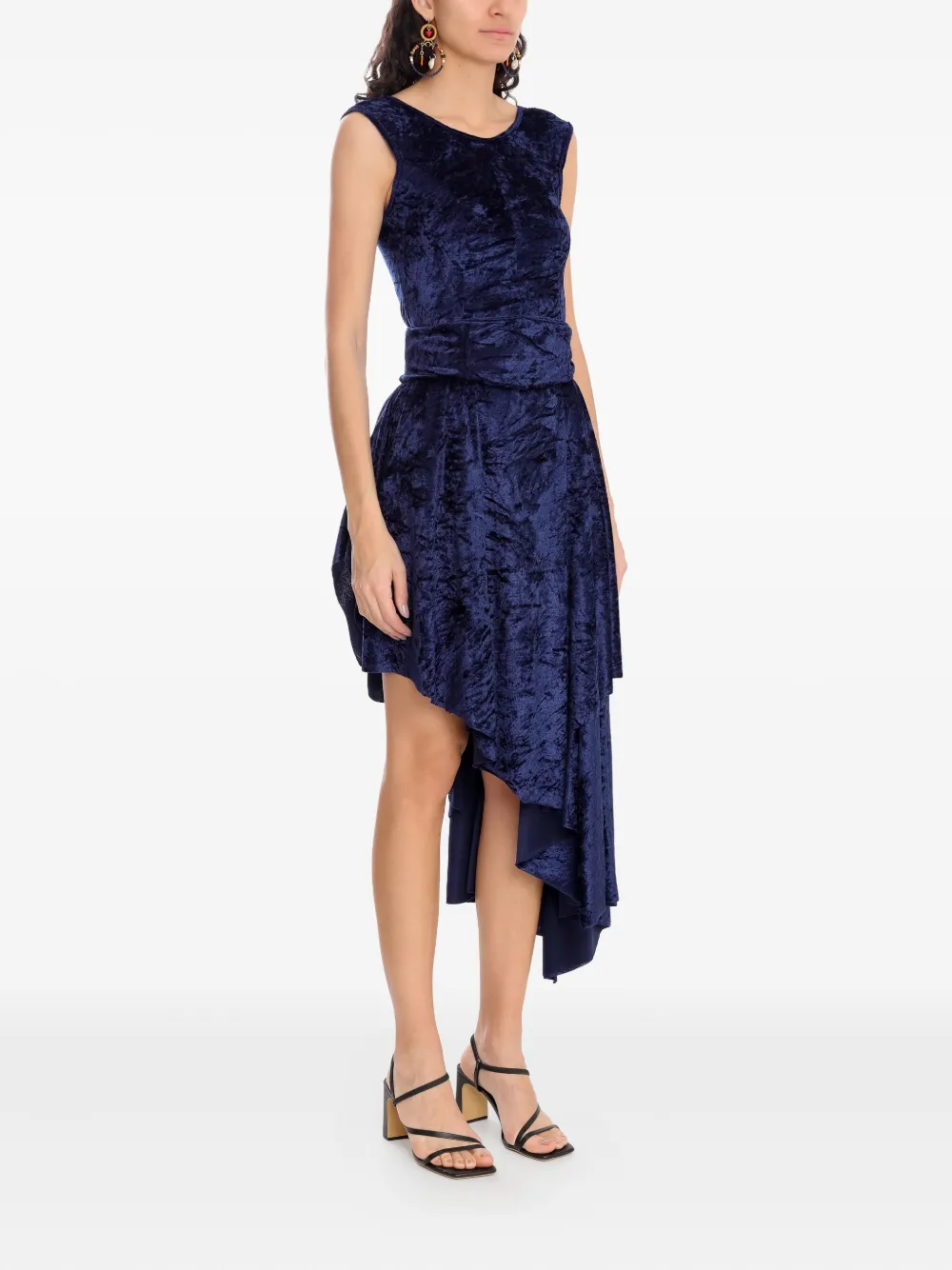 Amir Slama x Astrid asymmetrische midi-jurk - Blauw