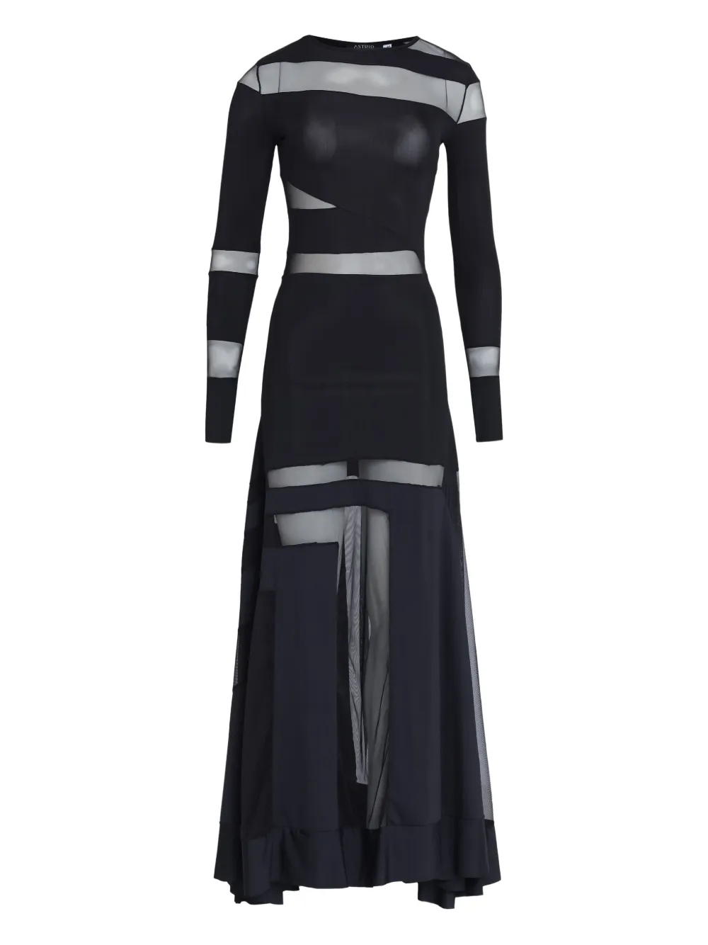 Amir Slama x Astrid sheer-panel maxi dress - ブラック Amir Slama x Astrid sheer-panel maxi dress - ブラック