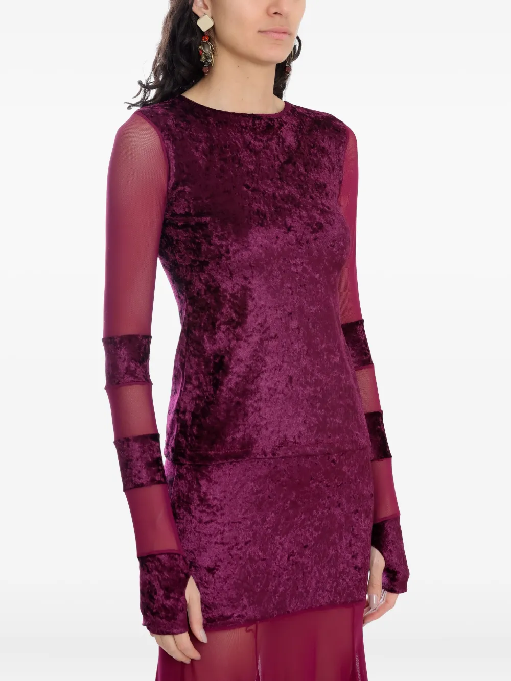 Amir Slama X Astrid Mesh-panel Top In Red