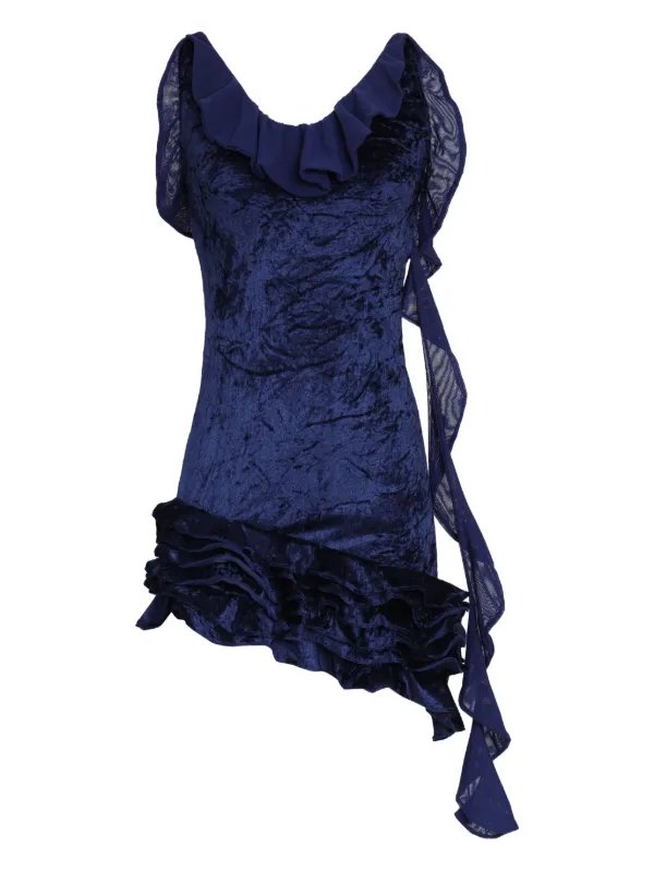 Amir Slama x Astrid Robe Courte à Volants Bleu FARFETCH FR