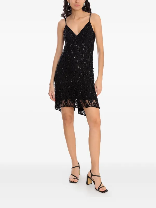 astrid mini dress in black Astrid Satin Mini Dress in Polka Dot Black