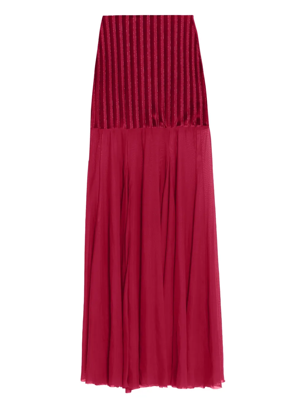 Amir Slama x Astrid stripe-panel maxi skirt - レッド Amir Slama x Astrid stripe-panel maxi skirt - レッド