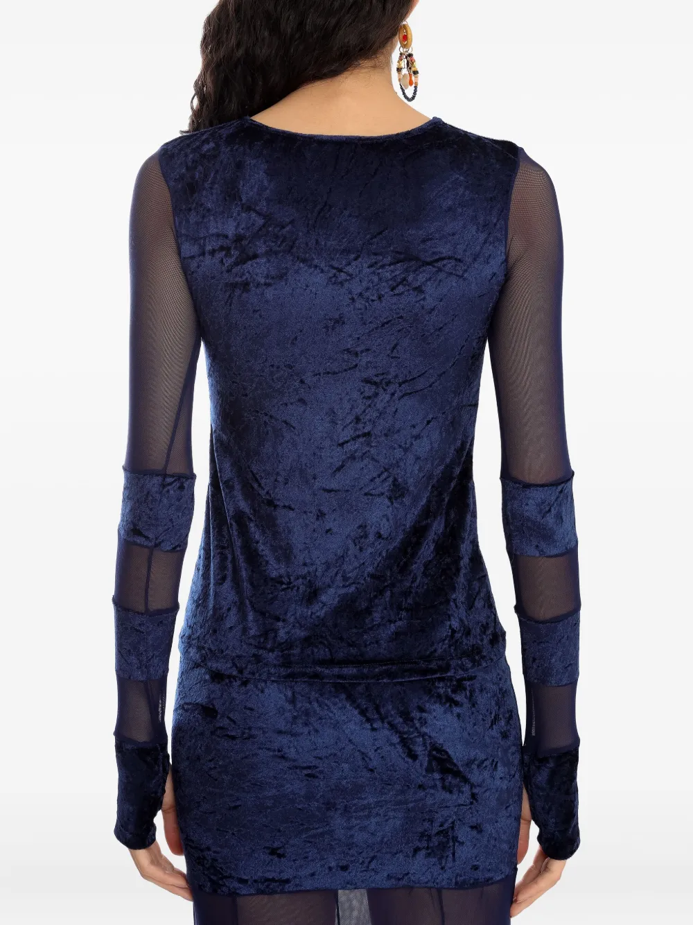 Amir Slama X Astrid Mesh-panel Top In Blue