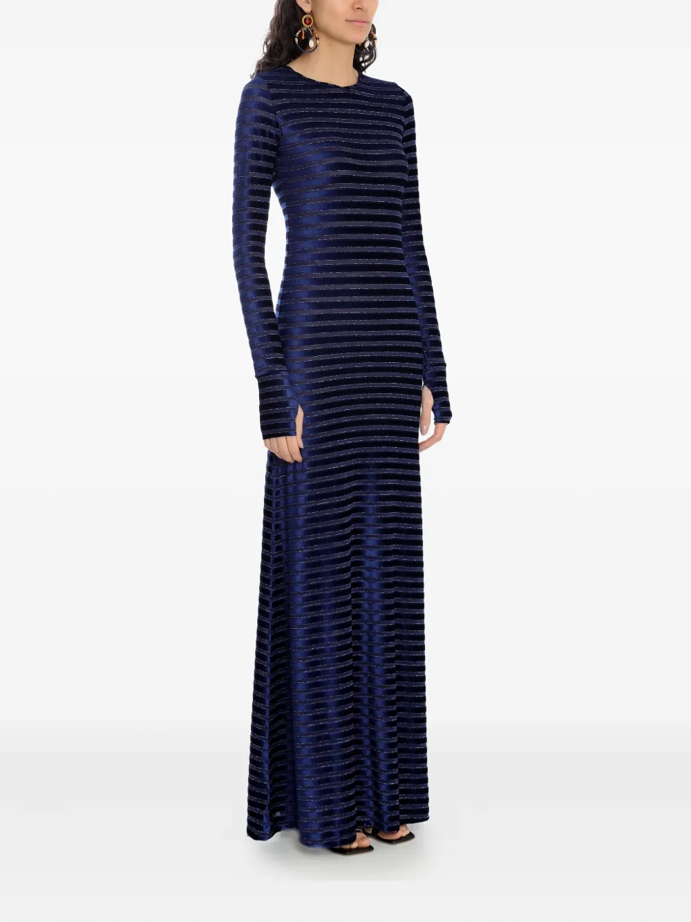 Amir Slama X Astrid Striped Maxi Dress In Blue