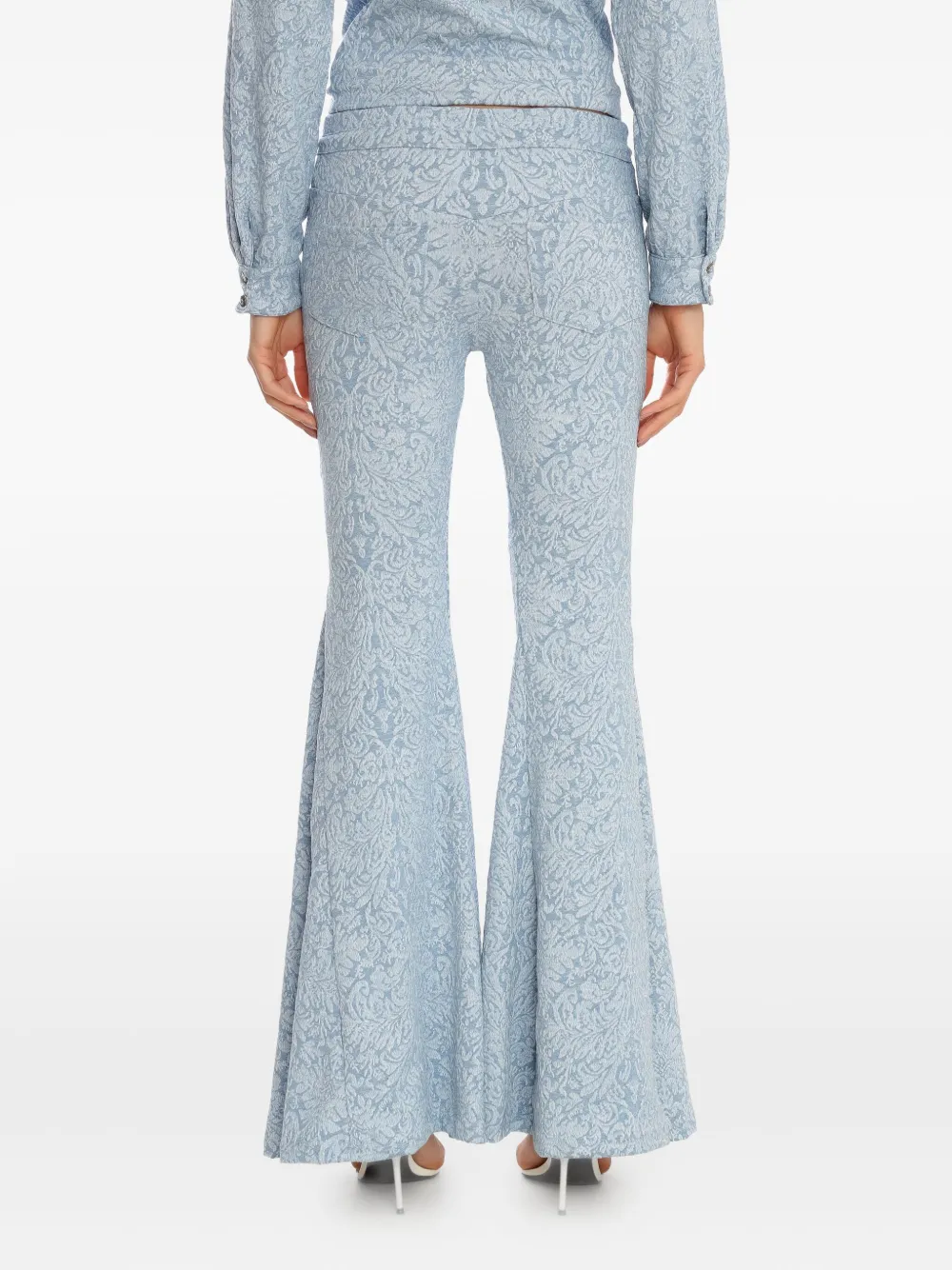 Amir Slama X Astrid Floral-jacquard Drawstring Trousers In Blue