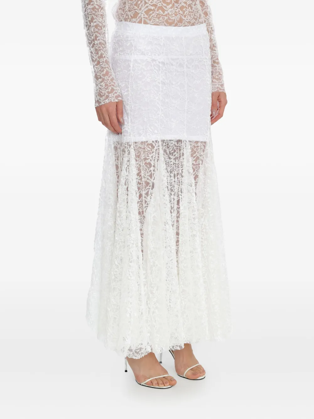 Amir Slama X Astrid Lace Maxi Skirt In White
