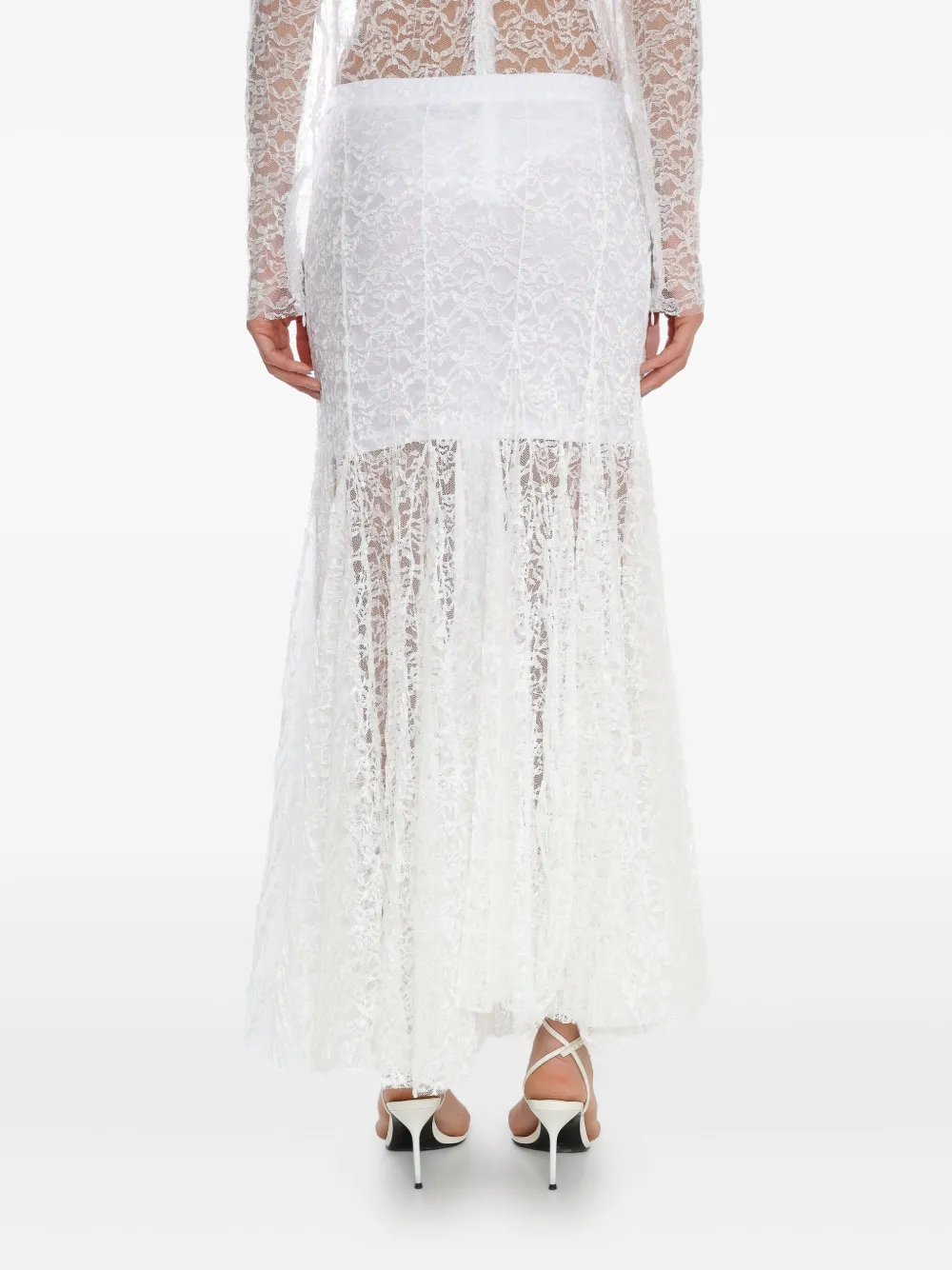 Amir Slama X Astrid Lace Maxi Skirt In White