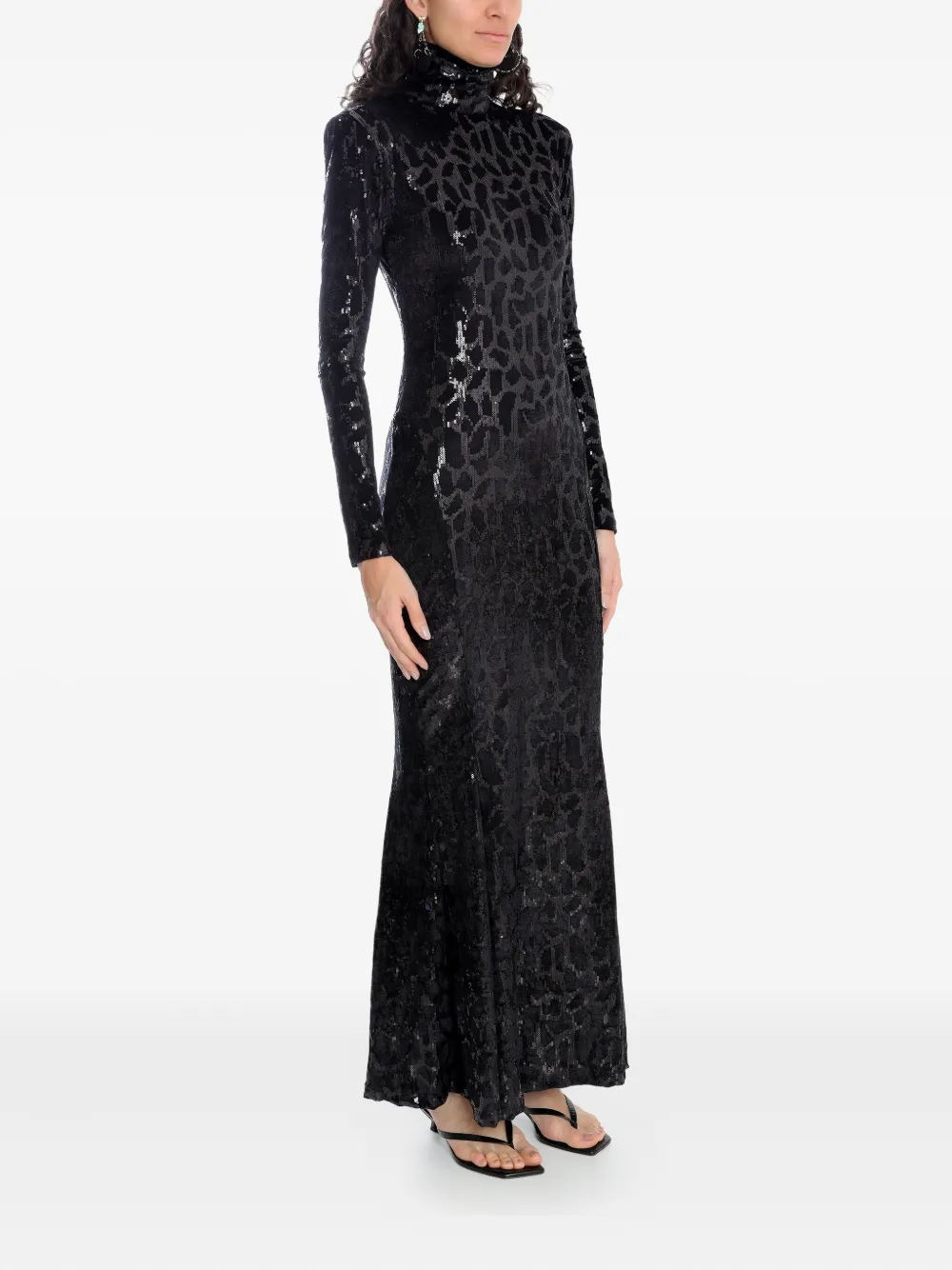 Amir Slama X Astrid Sequined Maxi Dress In Black