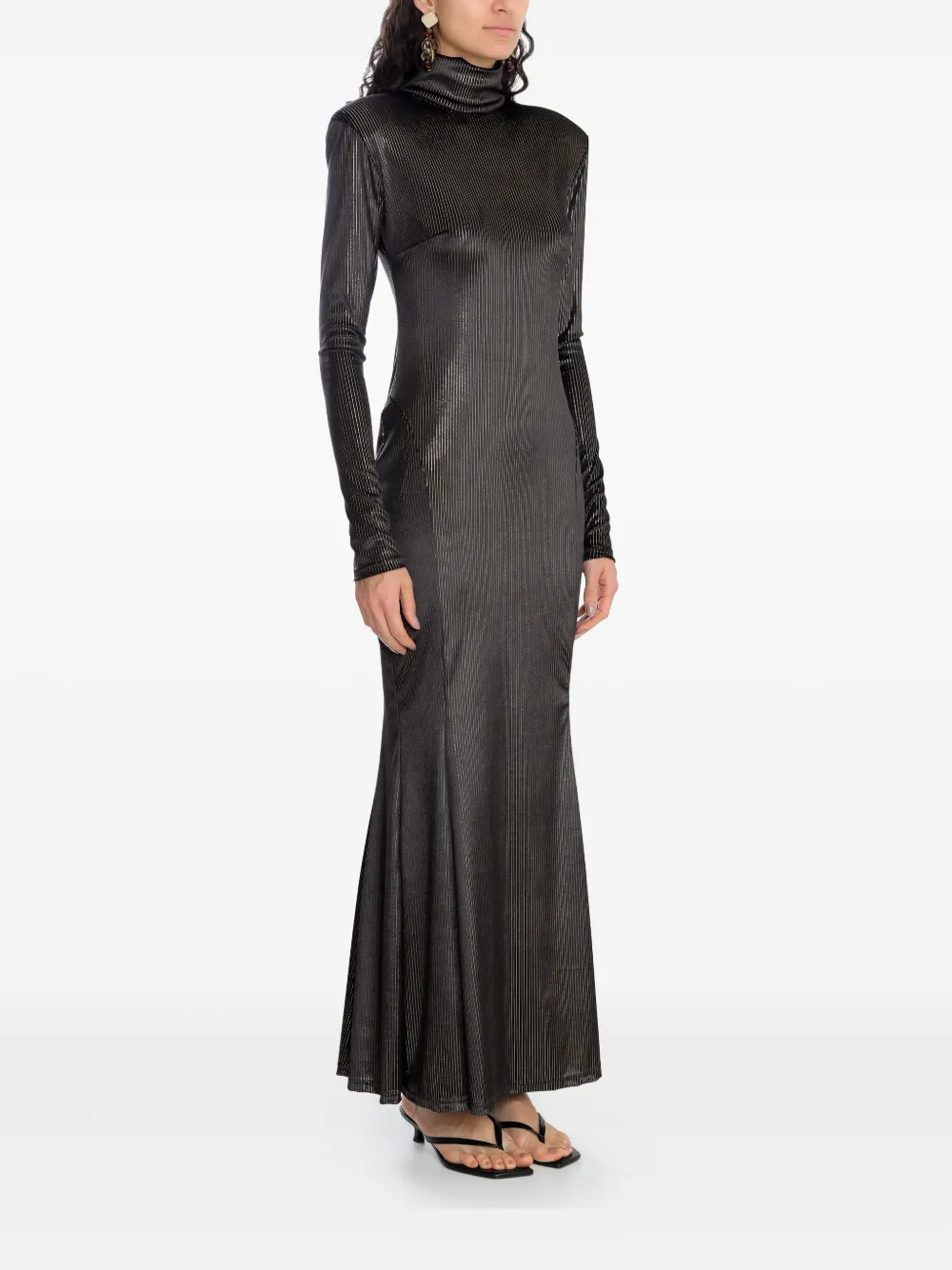 Amir Slama X Astrid Striped Maxi Dress In Black