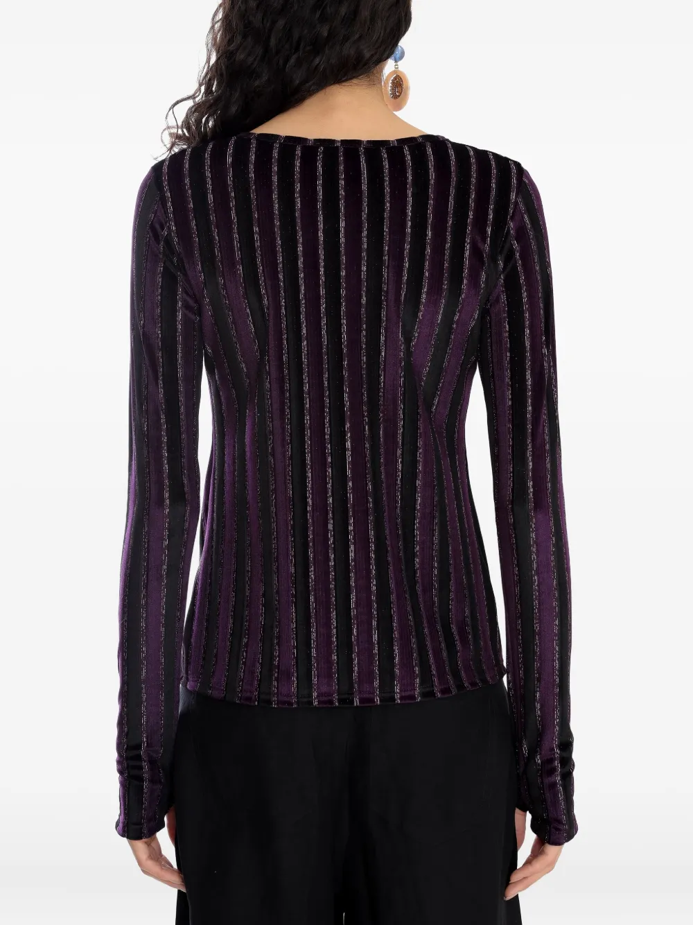 Amir Slama X Astrid Striped Top In Purple