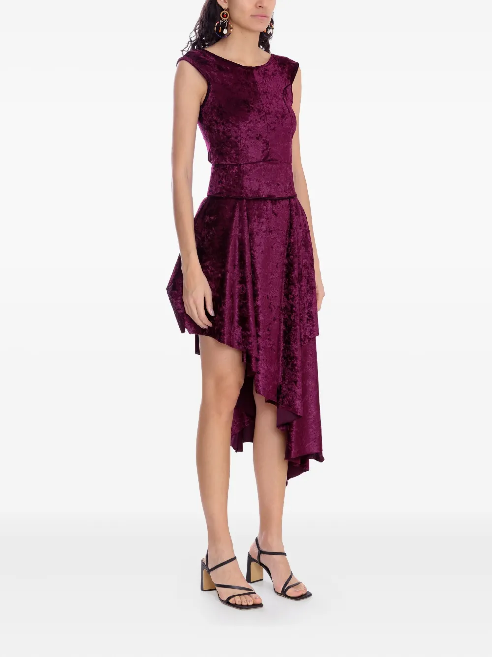 Amir Slama x Astrid asymmetrische midi-jurk - Rood