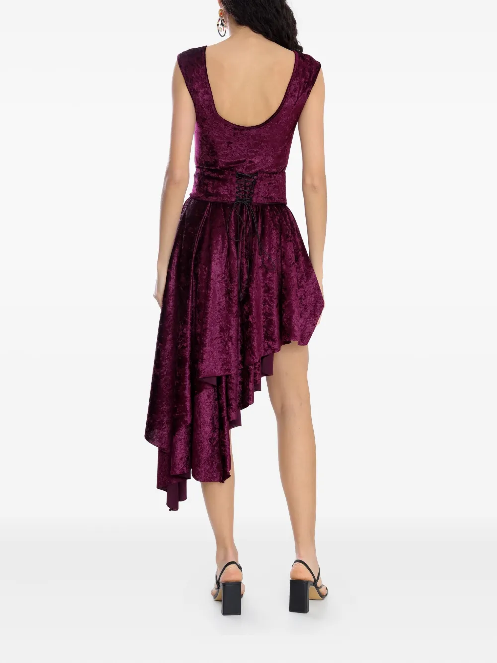 Amir Slama X Astrid Asymmetric Midi Dress In Red