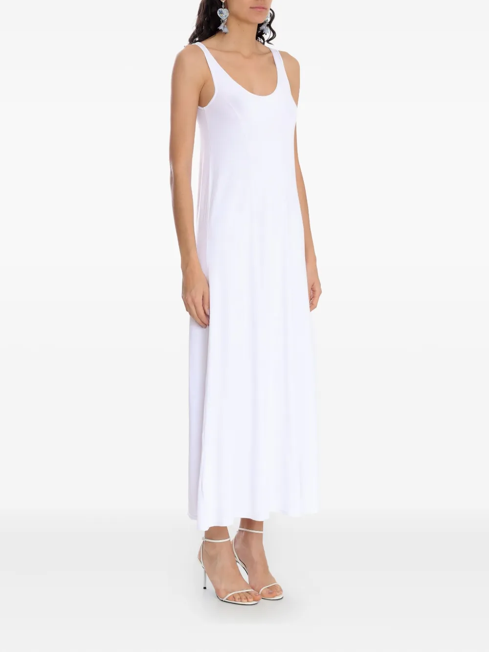 Amir Slama X Astrid Scoop-neck Midi Dress In White