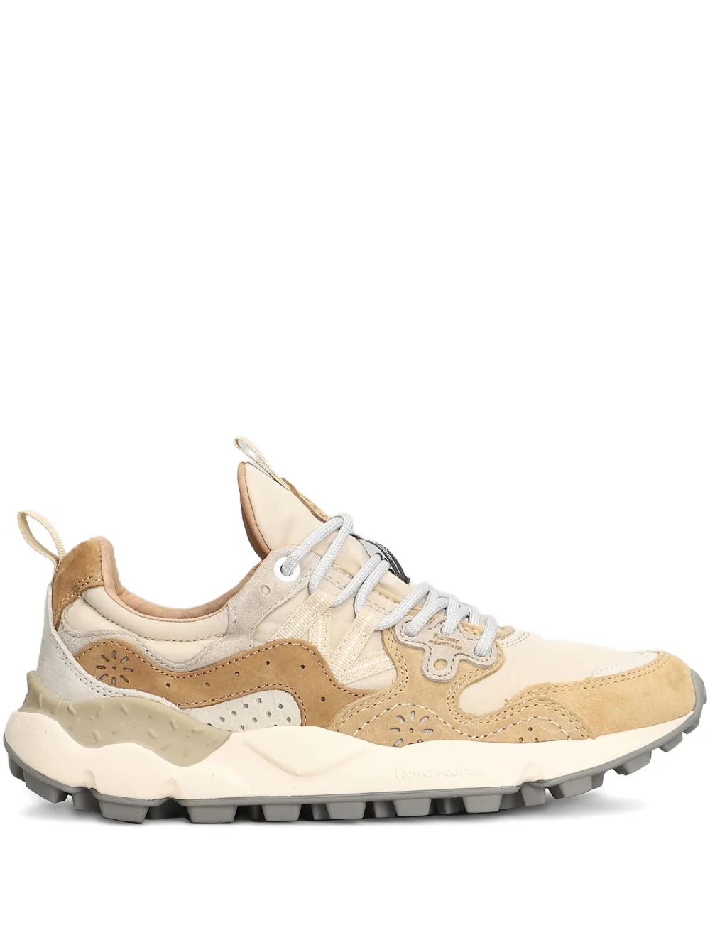 FLOWER MOUNTAIN Yamano 3 geperforeerde sneakers met vlakken Beige