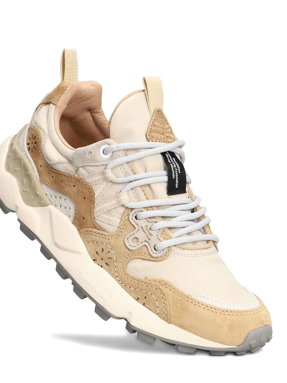 FLOWER MOUNTAIN Yamano 3 geperforeerde sneakers met vlakken Beige