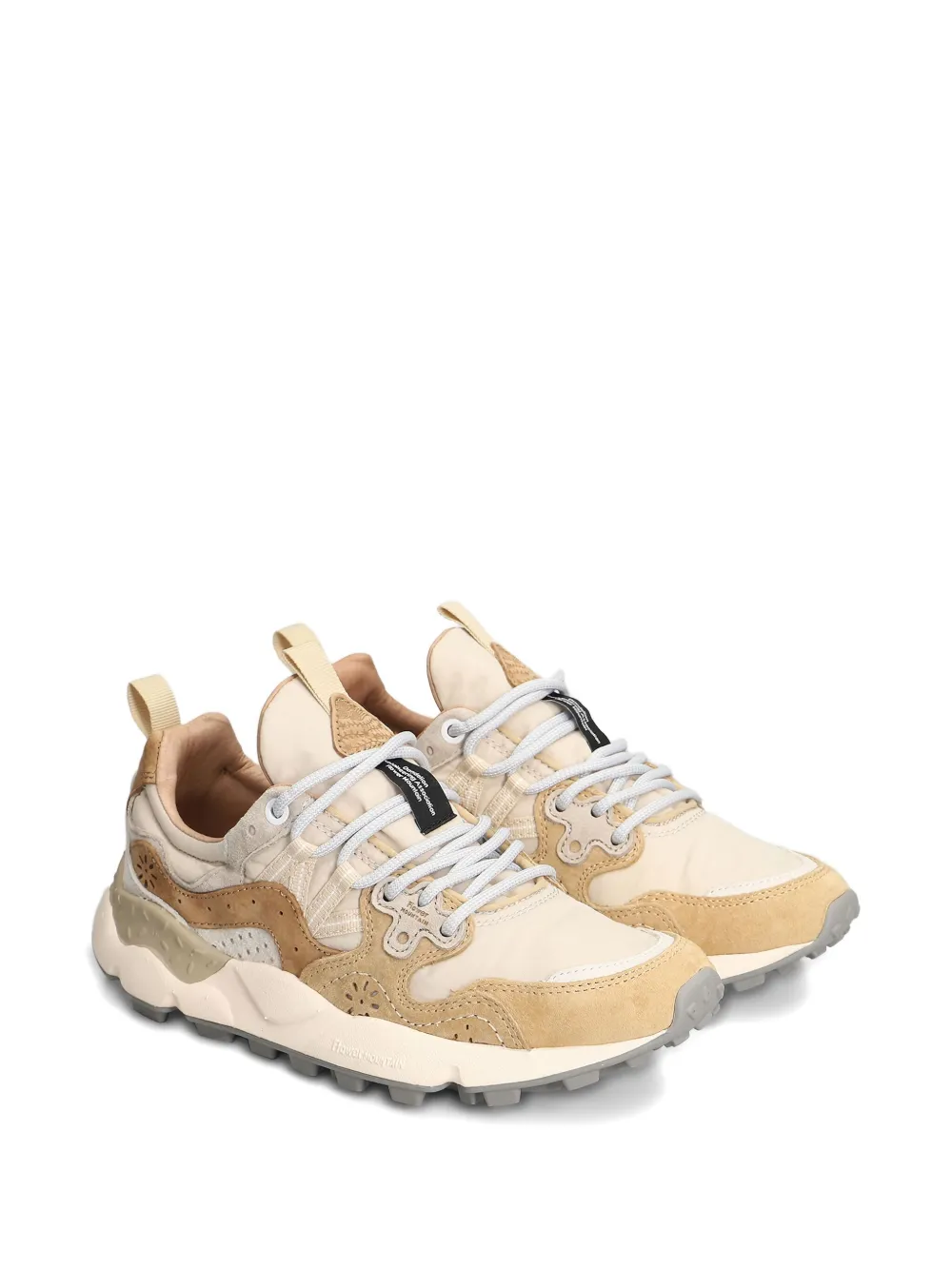 FLOWER MOUNTAIN yamano 3 perforated panelled trainers - Beige