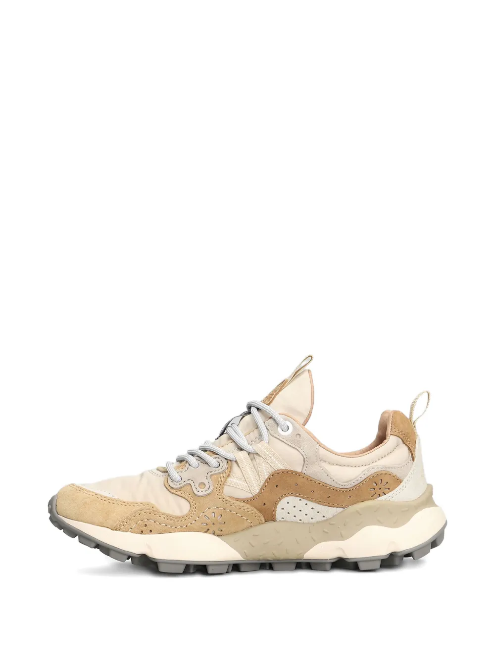 FLOWER MOUNTAIN Yamano 3 geperforeerde sneakers met vlakken Beige