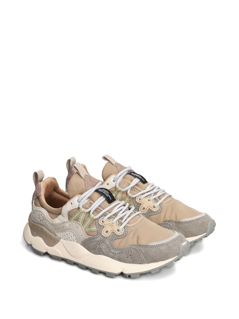 FLOWER MOUNTAIN Sneakers met bloemenpatch en vlakken Beige