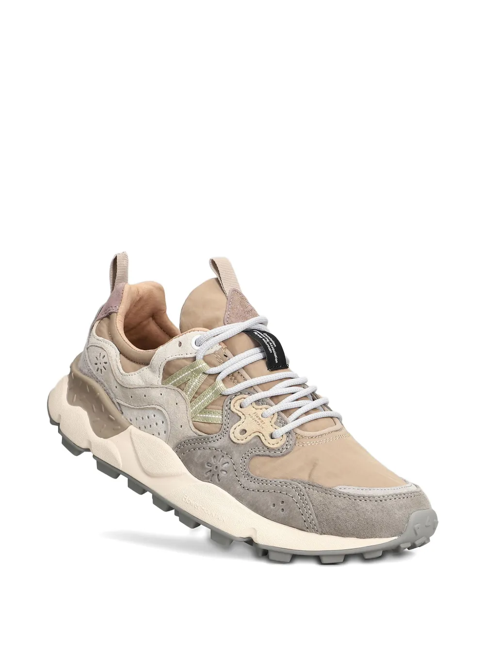 FLOWER MOUNTAIN Sneakers met bloemenpatch en vlakken Beige