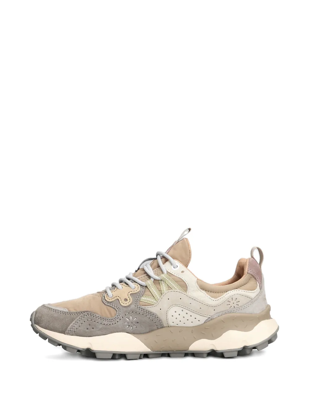 FLOWER MOUNTAIN Sneakers met bloemenpatch en vlakken Beige