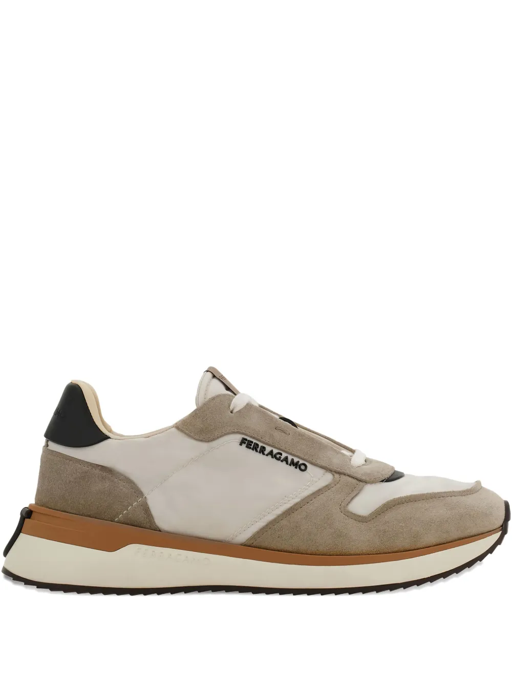 Ferragamo logo-detail suede sneakers Beige