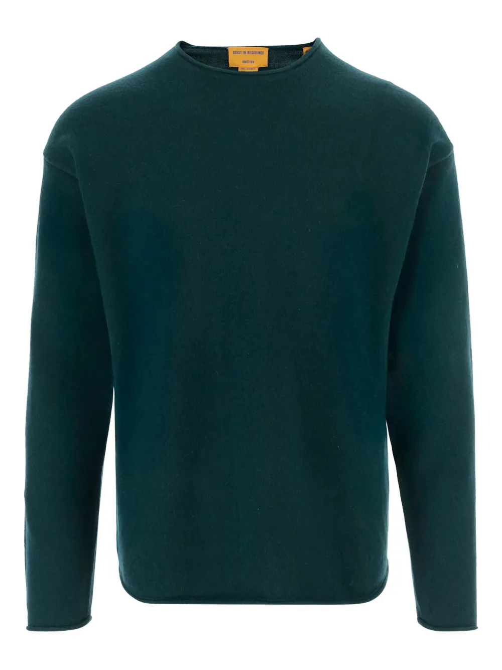 Guest In Residence crew-neck turn-up-cuffs cashmere sweater | Green | Image 1