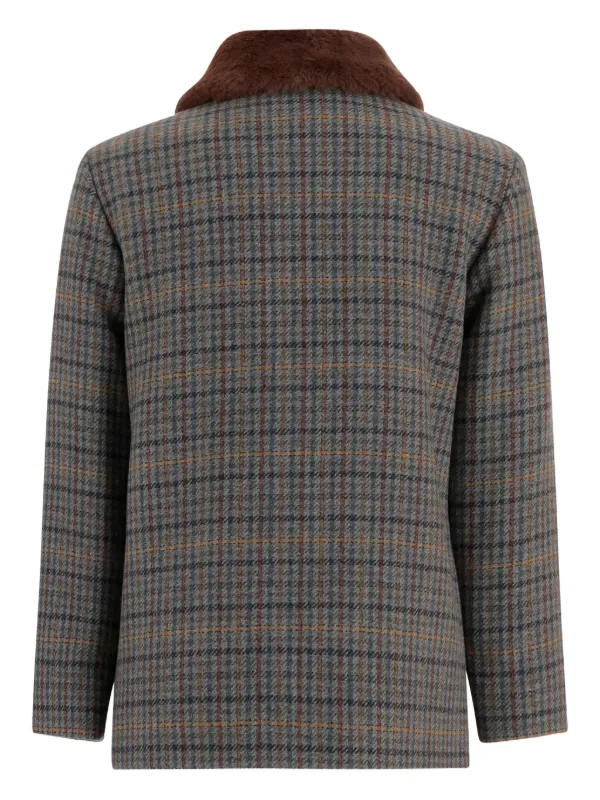 Bonpoint チェック コート | グレー | FARFETCH JP