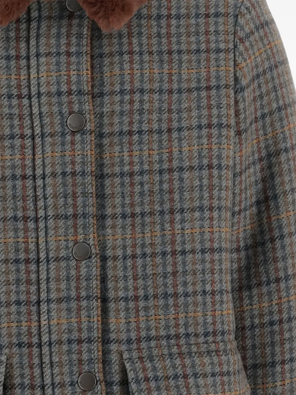 Bonpoint Check-pattern Coat In Green