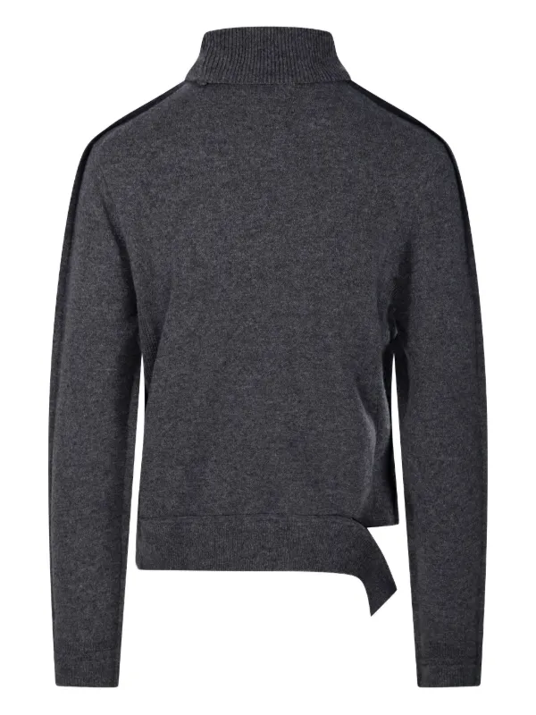 RE CODE Turtleneck asymmetric-hem Sweater Grey FARFETCH IN