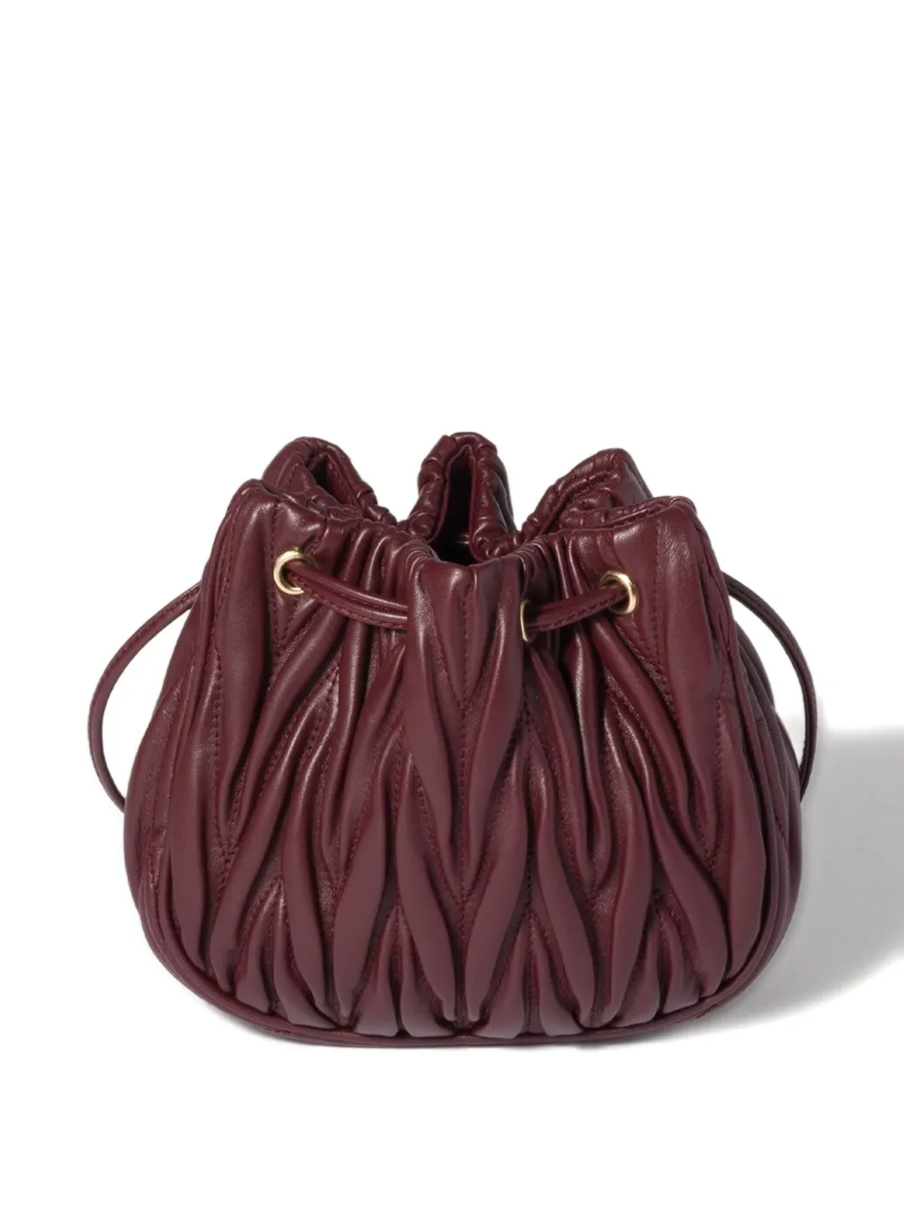 Miu Miu Matelassé nappa leather pouch - F0007 BURGUNDY