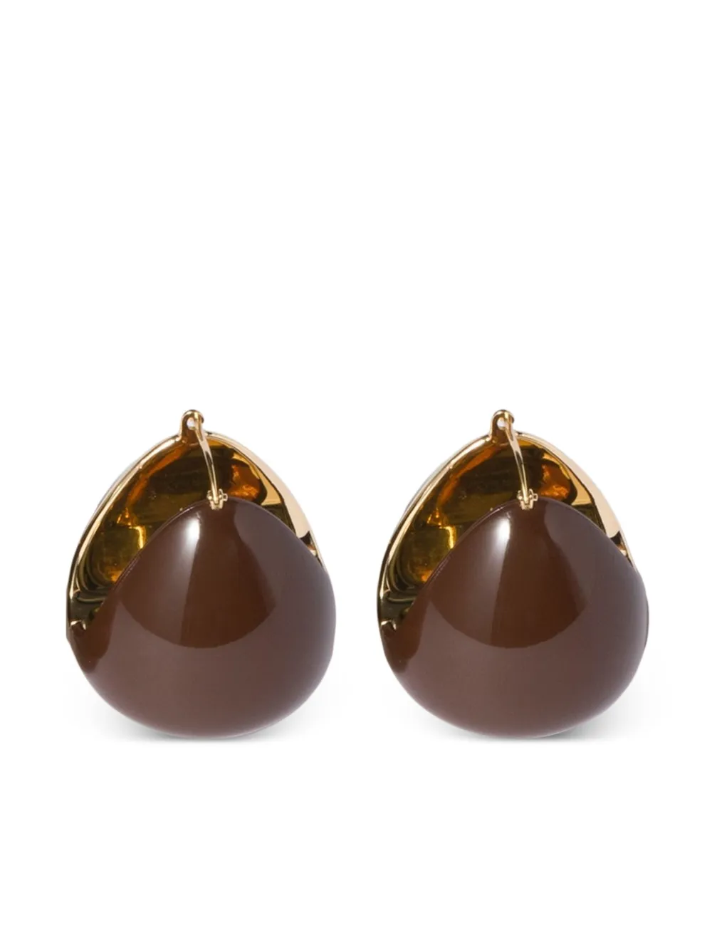 Miu Miu Two-tone Hoop Earrings In Brown