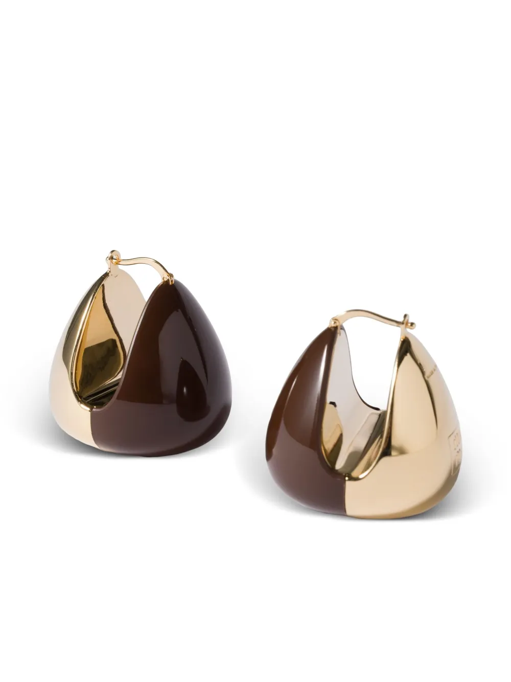 Miu Miu Two-tone Hoop Earrings In Brown