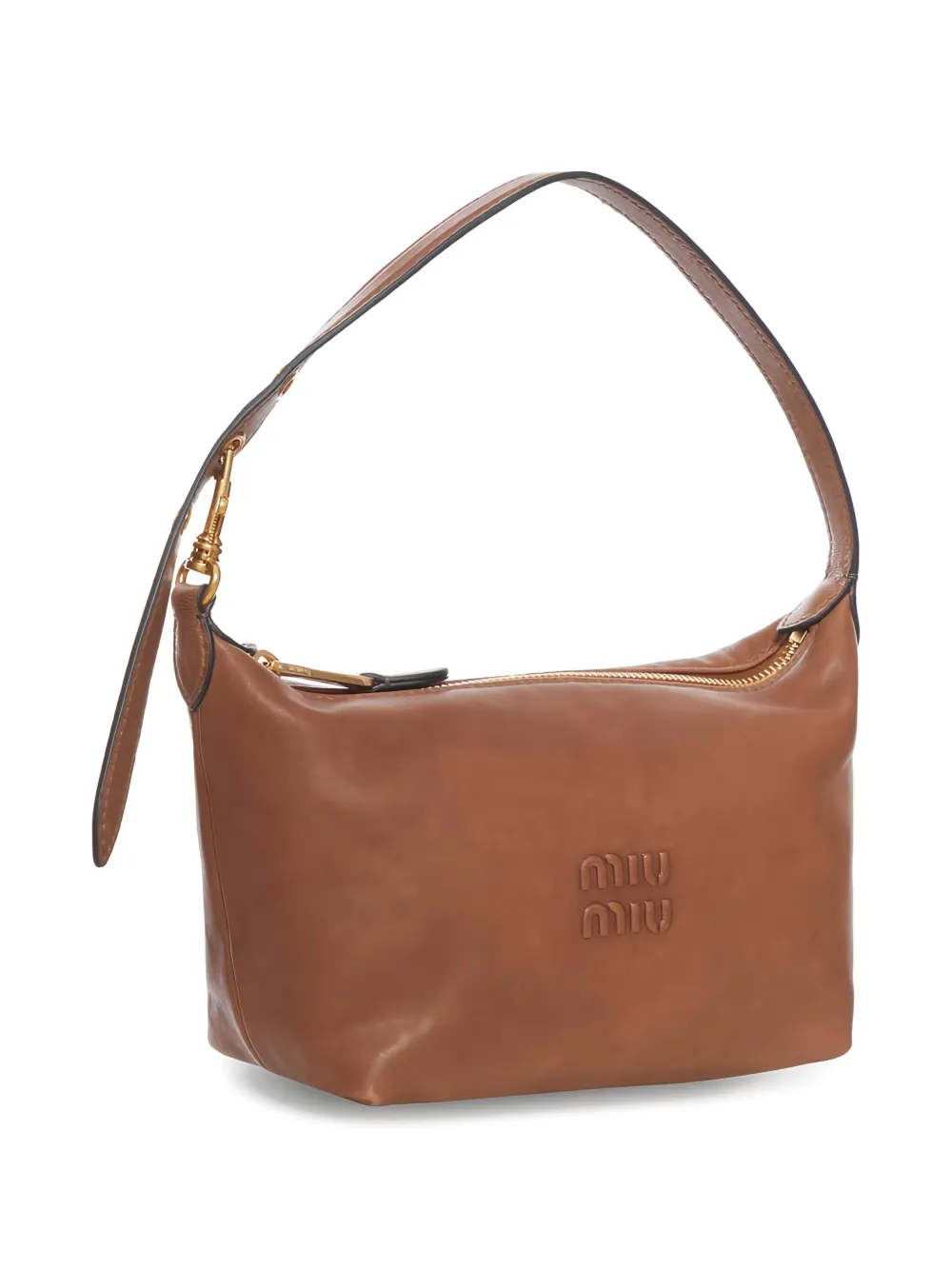 Miu Miu Nappa Leather Pouch In Brown