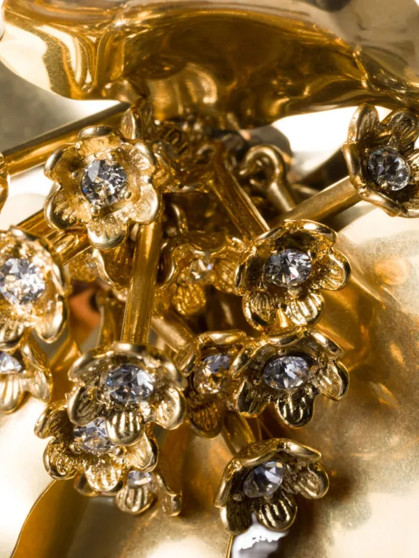 Miu Miu flower-motif Brooch | Gold | FARFETCH