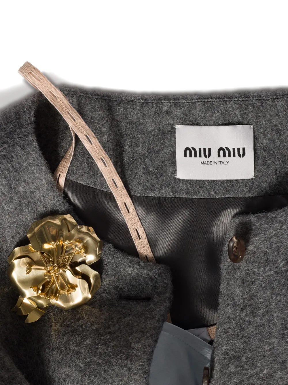 Miu Miu Flower-motif Brooch In Gold