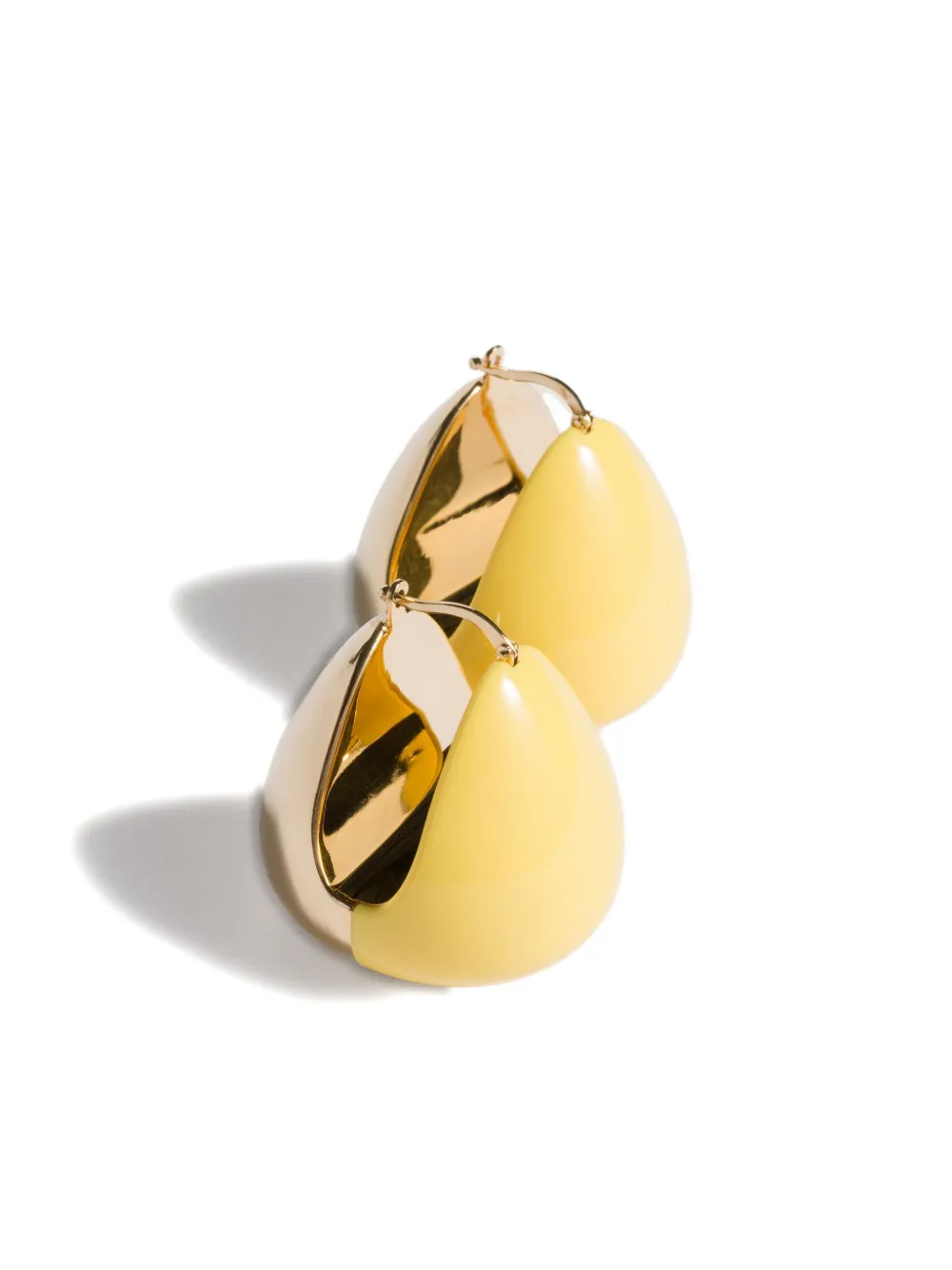 Miu Miu Two-tone Hoop Earrings In Yellow