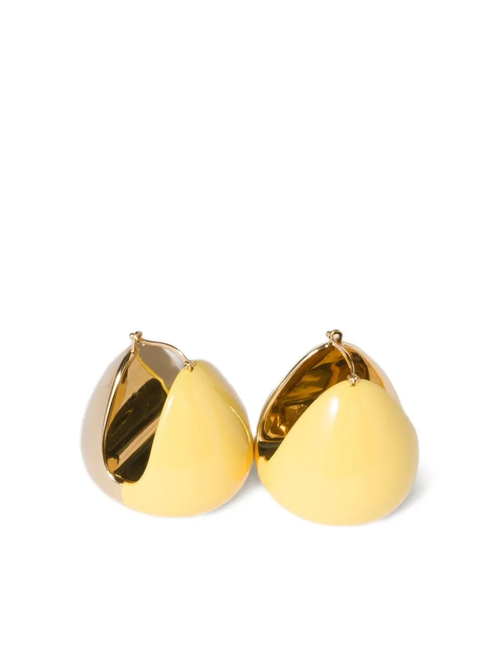 Miu Miu two-tone hoop earrings - イエロー Miu Miu two-tone hoop earrings - イエロー