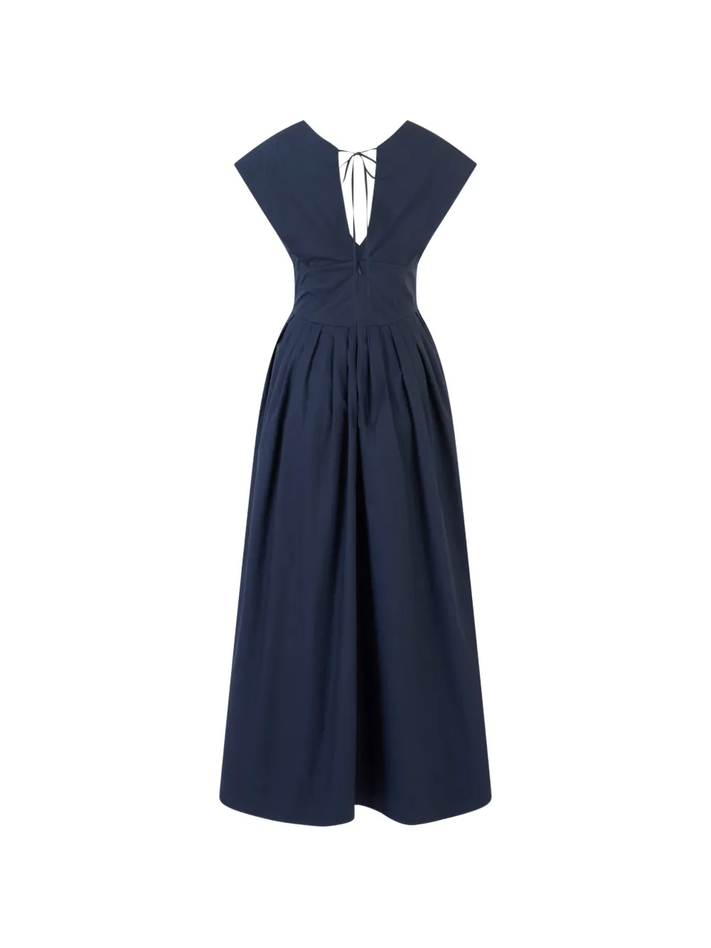 Rosie Assoulin Geplooide midi-jurk met V-hals Blauw